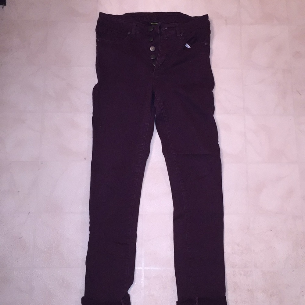 Purple/ Maroon Skinny Jeans with 5 Buttons